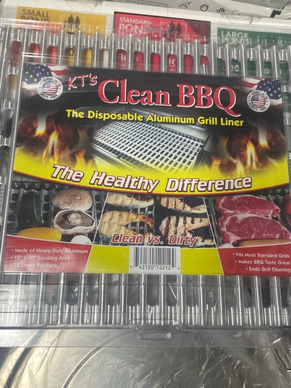 Disposable Aluminum Grill Liner. Set of 12 Sheets of Grill Topper